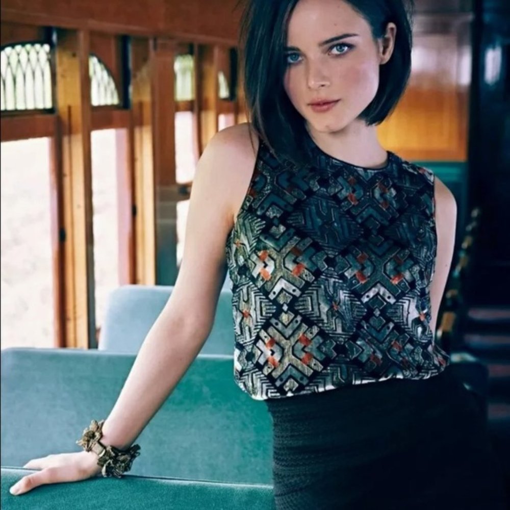 Anthro Meadow Rue Metallic Velvet Tank - Picture 11 of 11